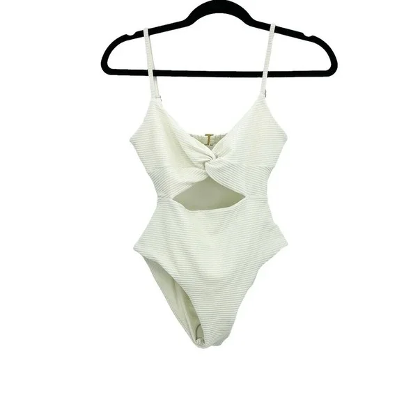 L*SPACE Kyslee One Piece Bodysuit Unpadded in Cream Size S NWT